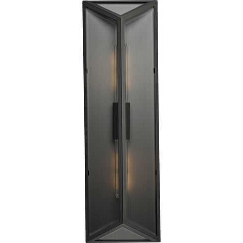Progress Bristol Collection Two Light Black Modern Farmhouse Large Outdoor Wall Lantern in Matte Black Finish Model: P560360-31M